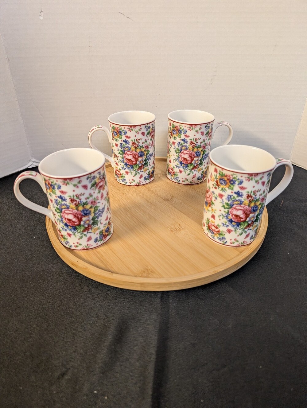 Royal Albert “Afternoon Tea” Lady Carlyle China Set Of 4 Tea Coffee Mugs Cups
